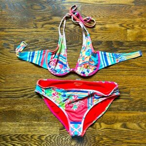 Johnny Was underwire bikini top and bottoms